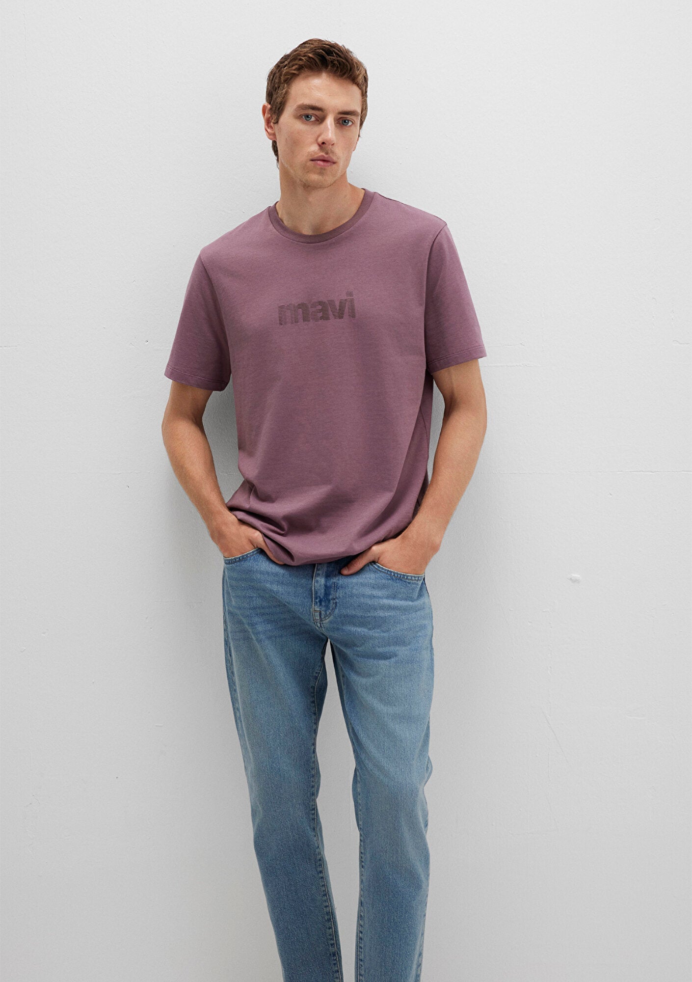 Mavi Logo Printed Purple T-Shirt