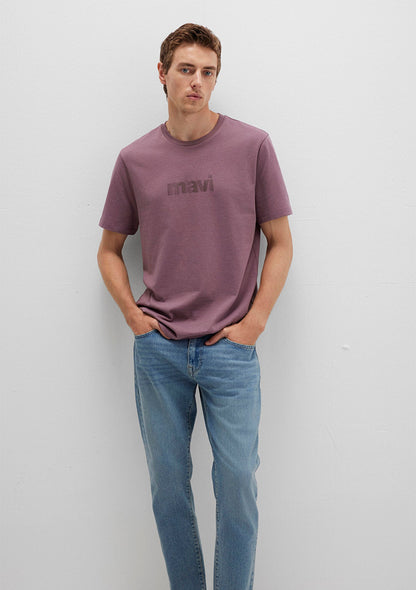 Mavi Logo Printed Purple T-Shirt
