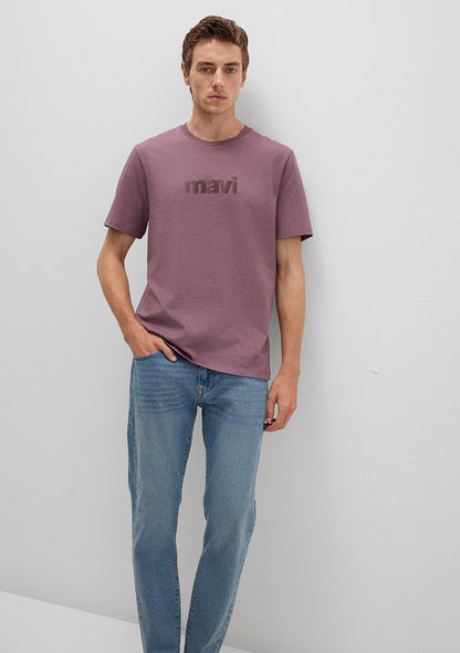 Mavi Logo Printed Purple T-Shirt