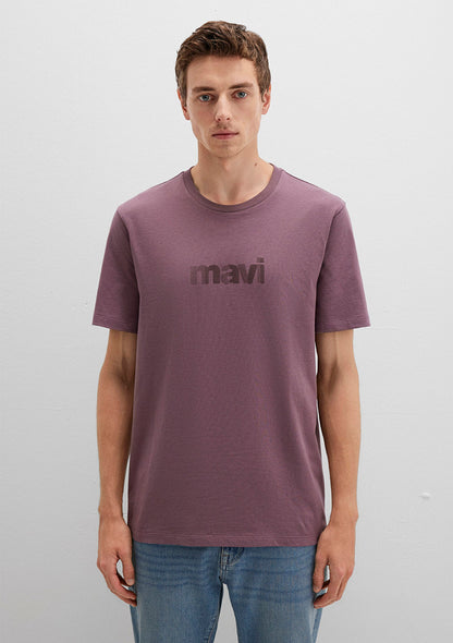 Mavi Logo Printed Purple T-Shirt