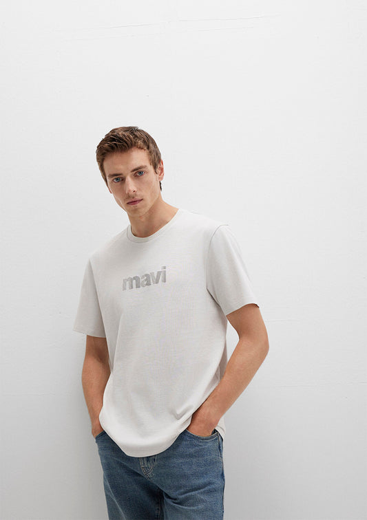 Mavi Logo Printed Grey T-Shirt