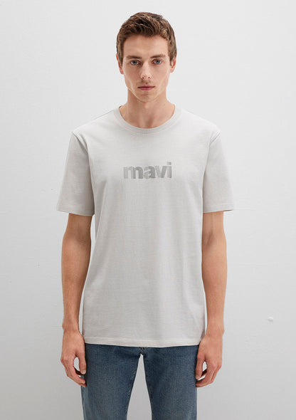 Mavi Logo Printed Grey T-Shirt