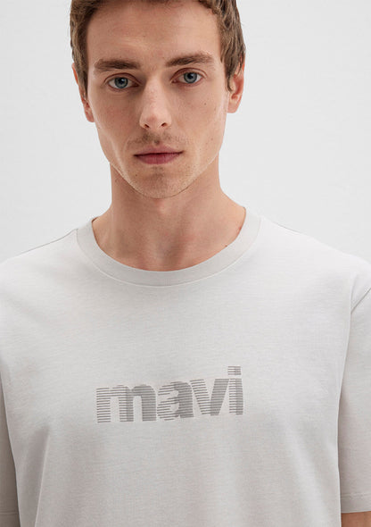 Mavi Logo Printed Grey T-Shirt