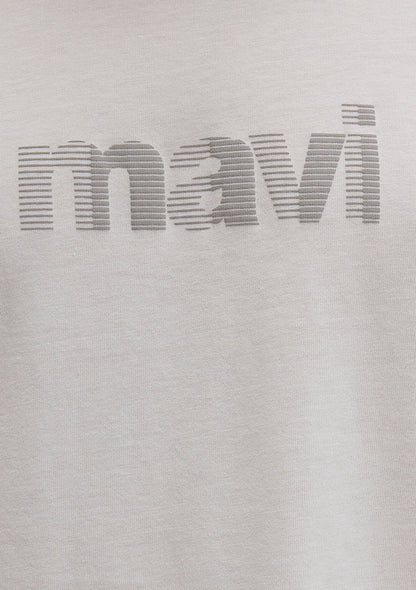 Mavi Logo Printed Grey T-Shirt