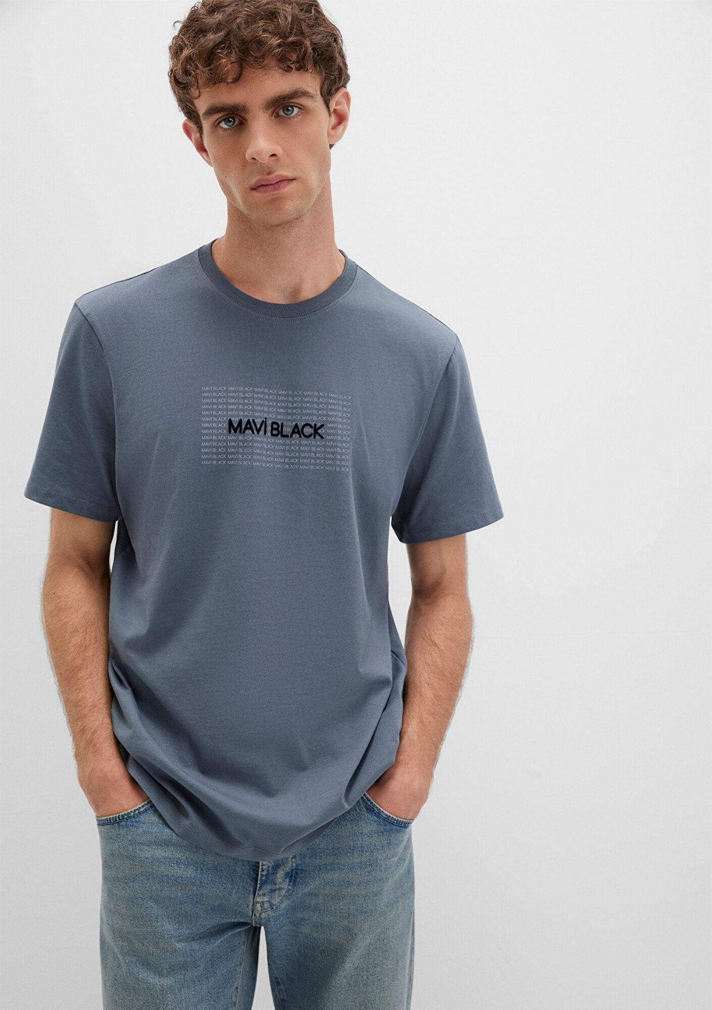 Mavi Black Printed Navy T-Shirt