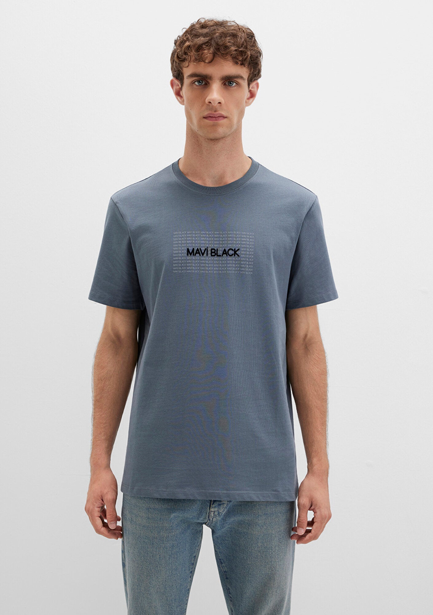 Mavi Black Printed Navy T-Shirt