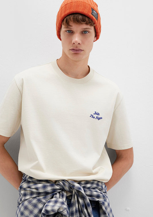 Printed Beige T-Shirt