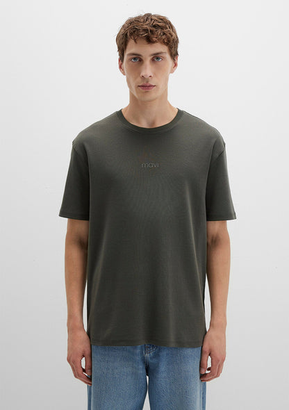 Mavi Printed Khaki T-Shirt