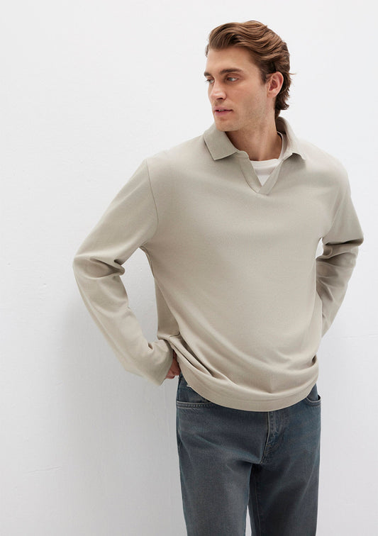 Long Sleeve Beige T-Shirt