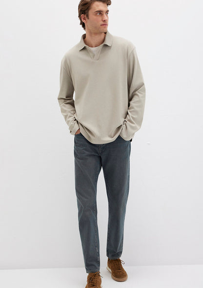 Long Sleeve Beige T-Shirt