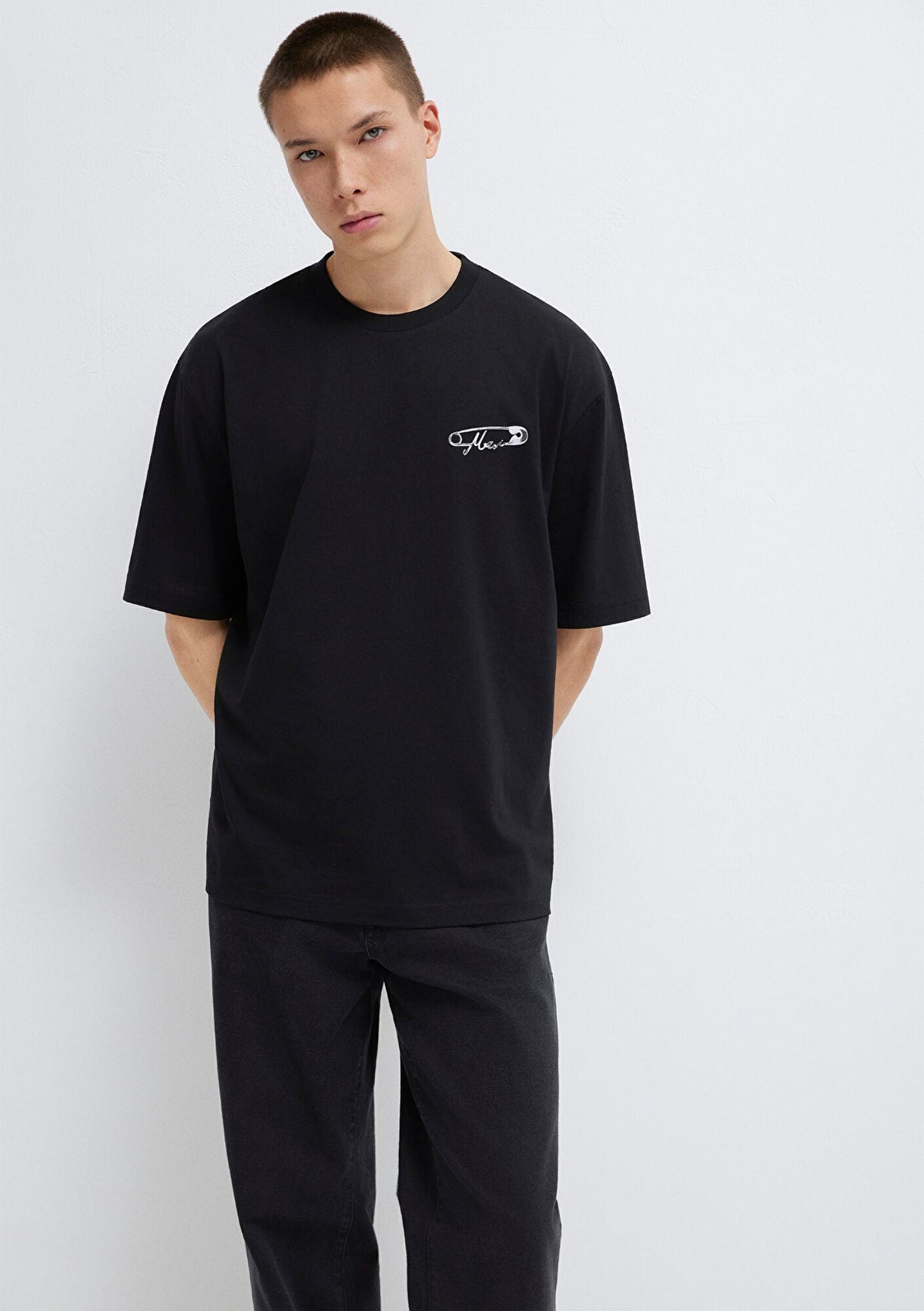Mavi Printed Black T-Shirt