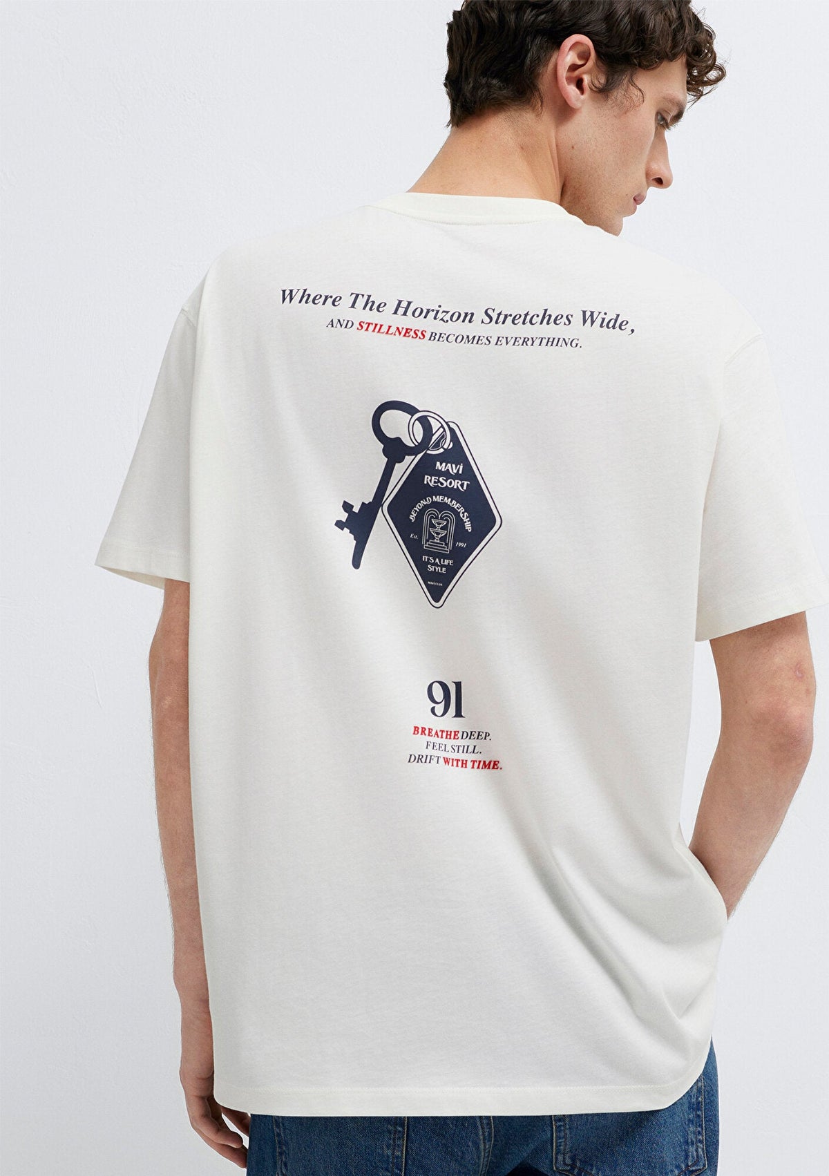 Mavi Resort Printed Ecru T-Shirt