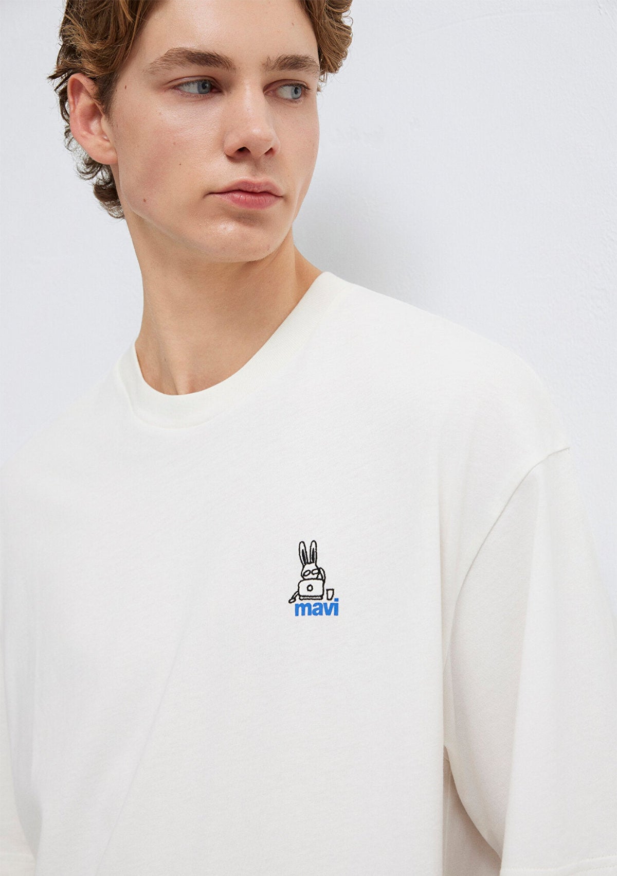 Mavi Logo Printed Ecru T-Shirt