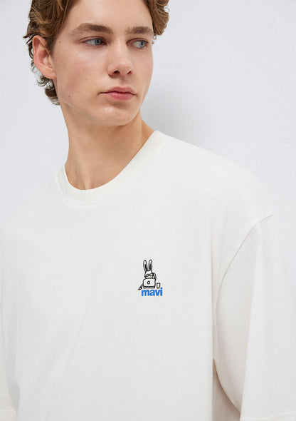 Mavi Logo Printed Ecru T-Shirt