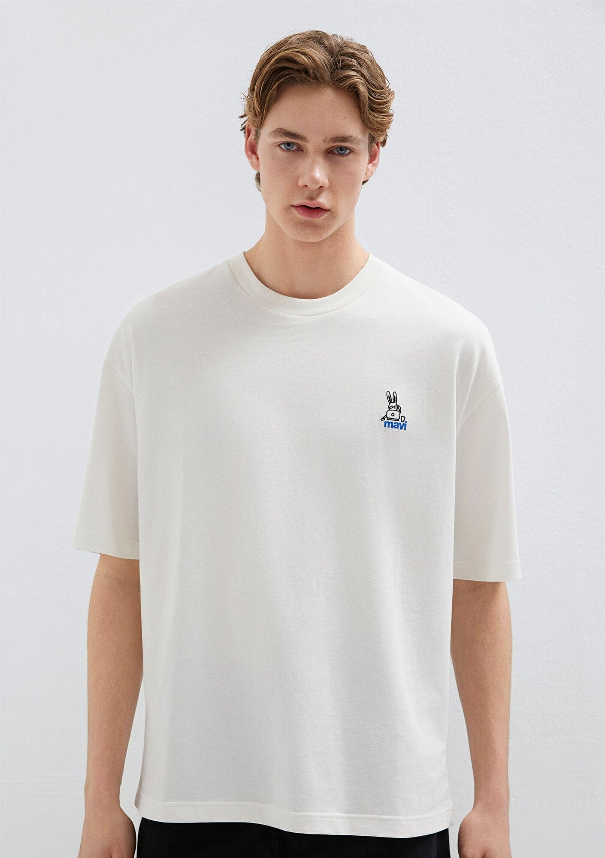 Mavi Logo Printed Ecru T-Shirt