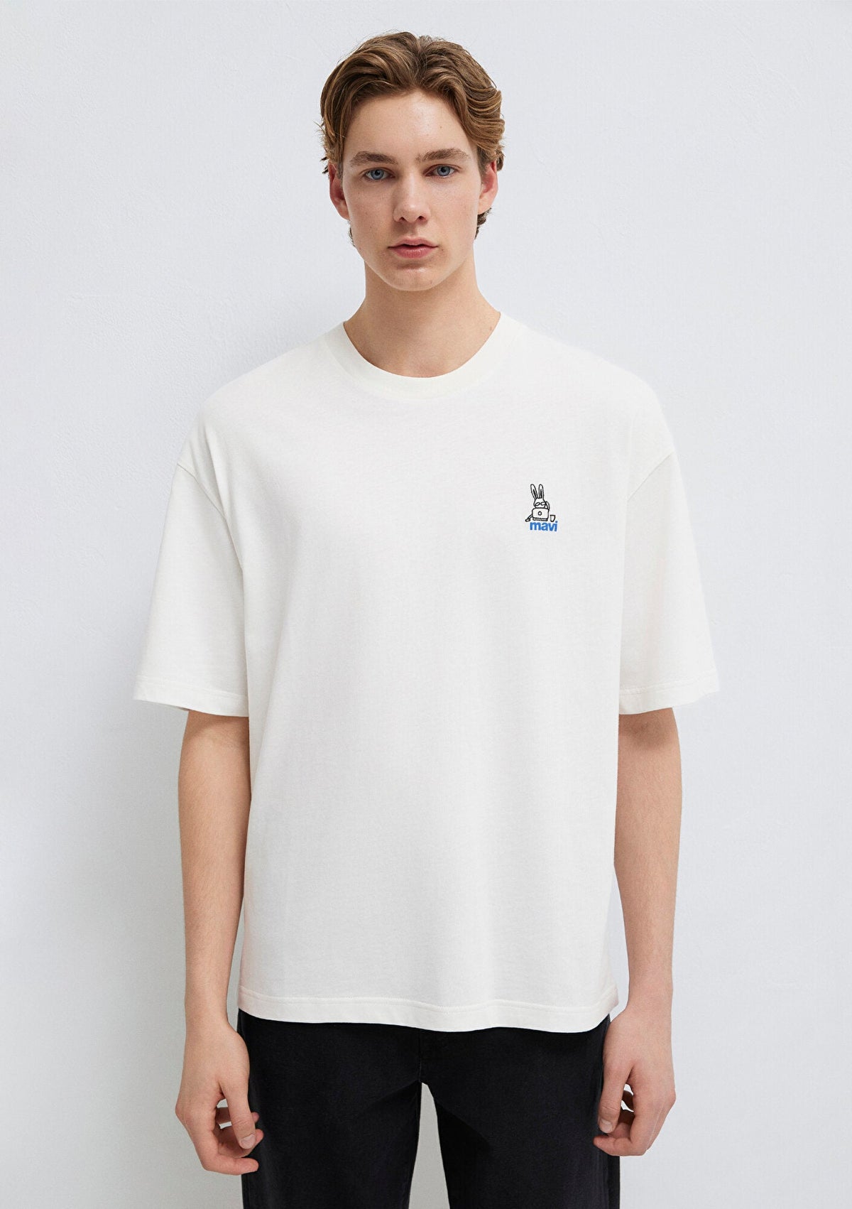 Mavi Logo Printed Ecru T-Shirt