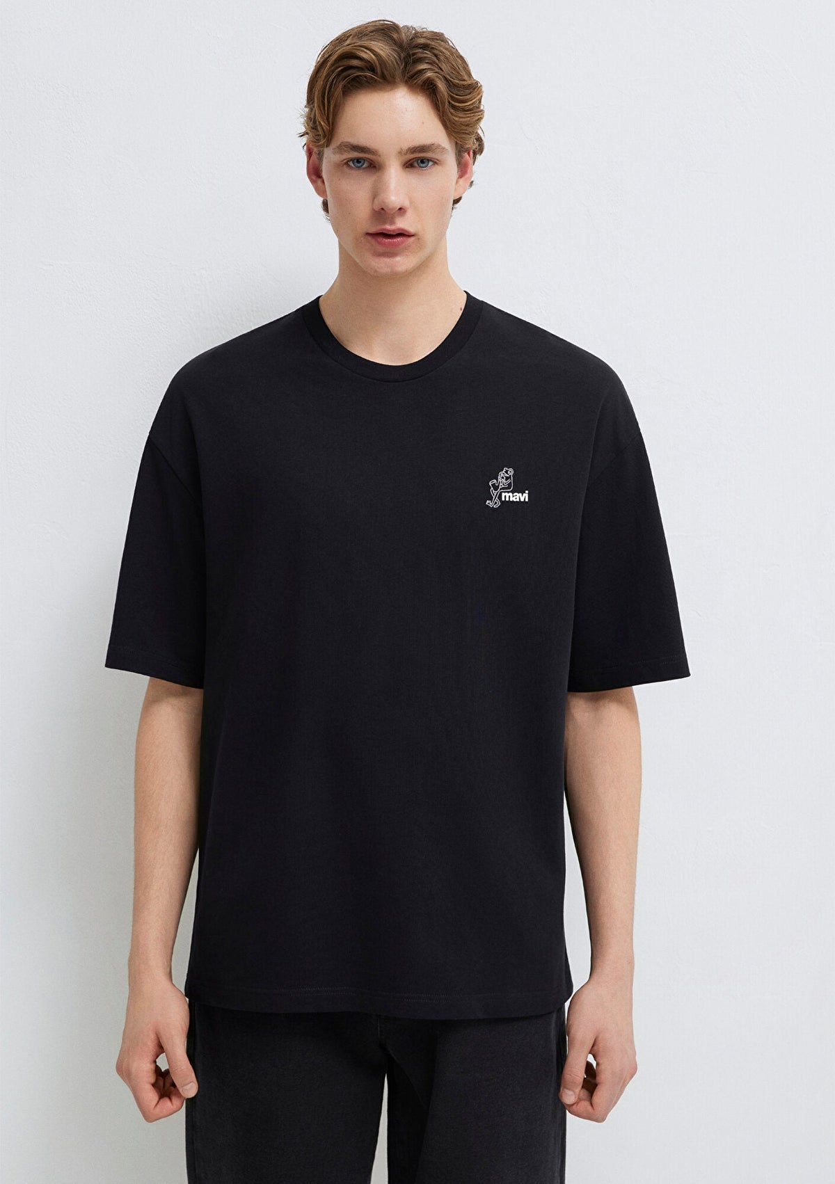 Mavi Logo Printed Black T-Shirt
