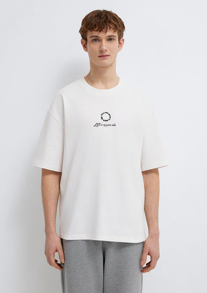Luck Is On Your Side Printed White T-Shirt