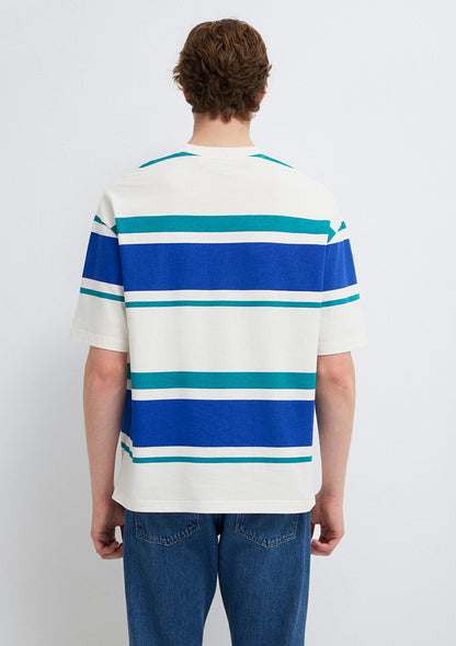 Block Striped Ecru T-Shirt