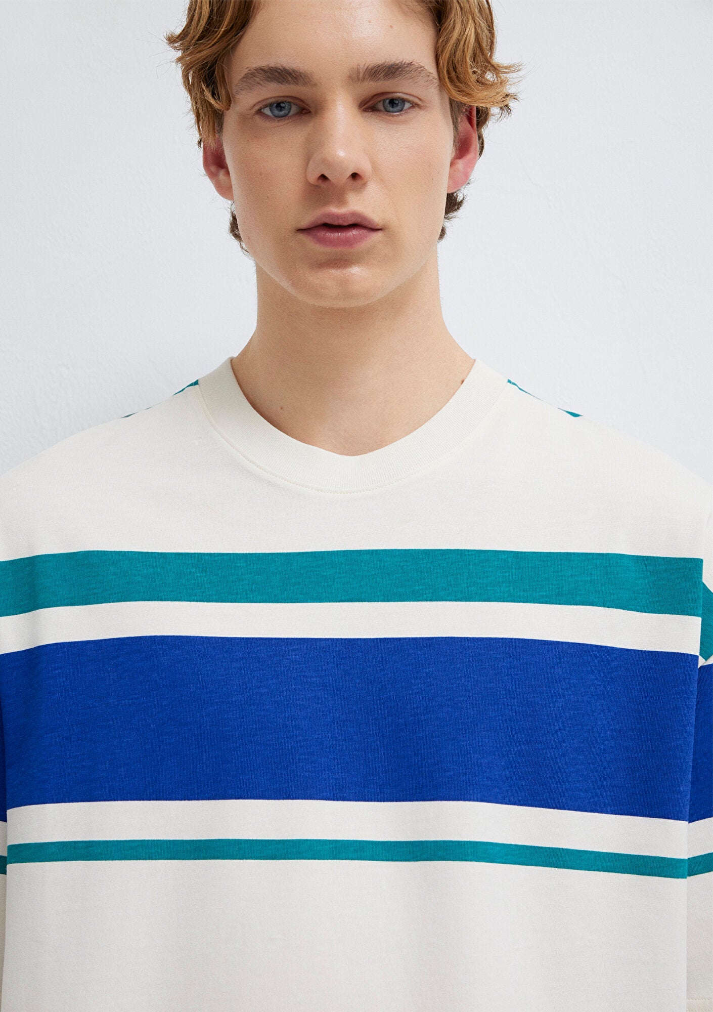 Block Striped Ecru T-Shirt