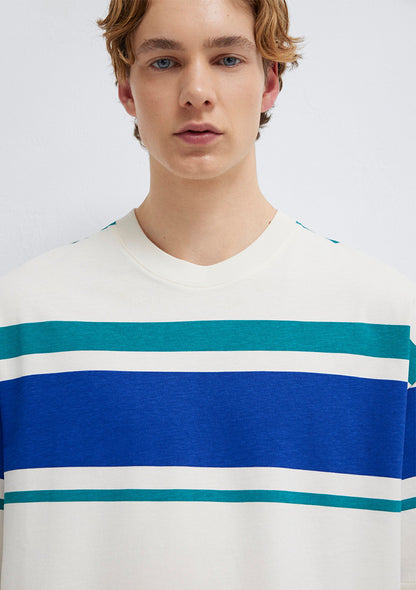 Block Striped Ecru T-Shirt