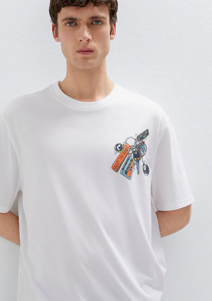Printed White T-Shirt