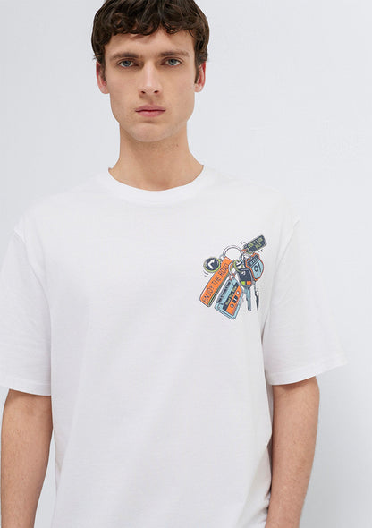 Printed White T-Shirt