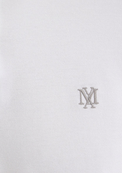 Collar Detailed White Polo T-Shirt