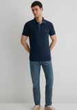 Collar Detailed Navy Polo T-Shirt