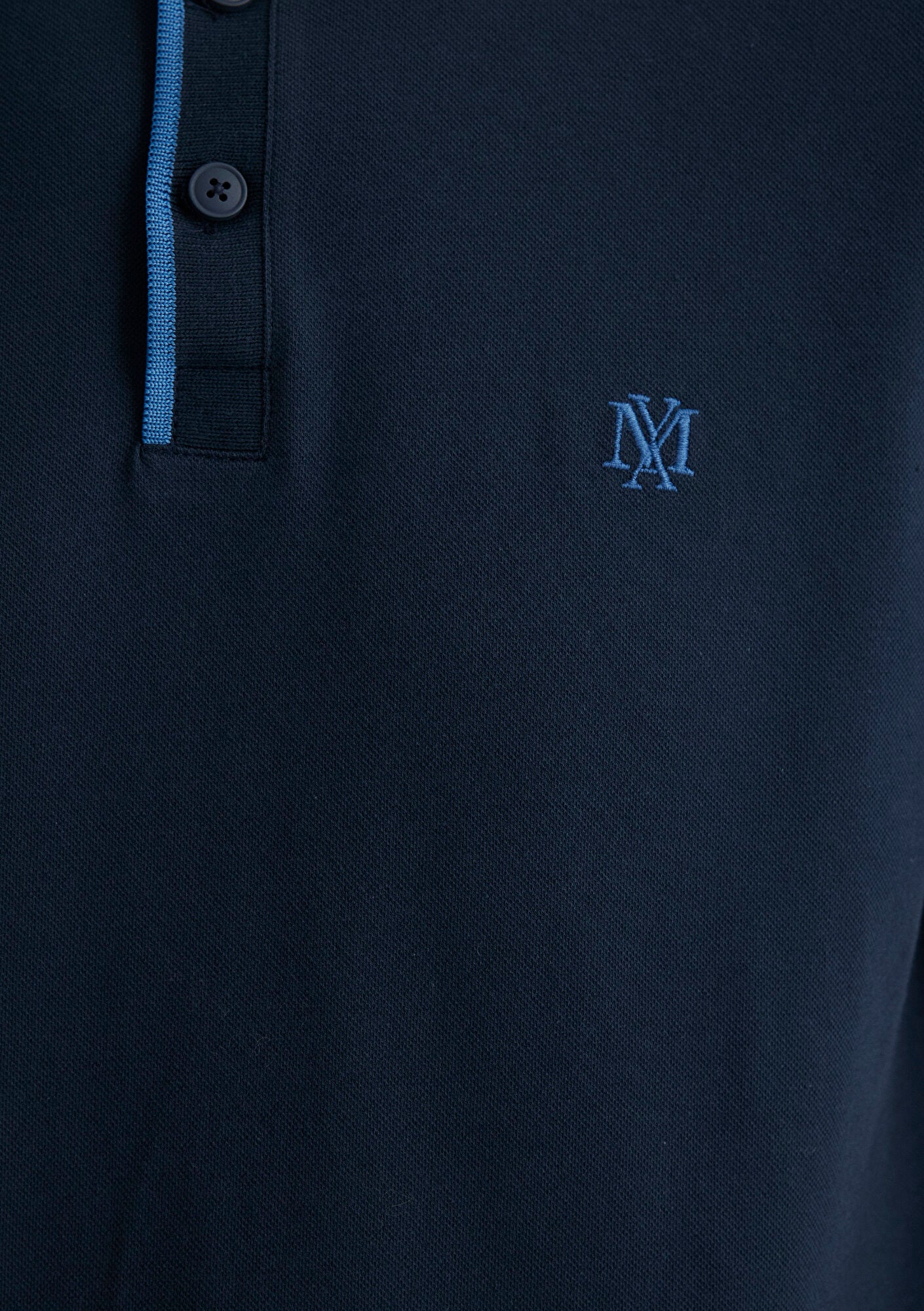 Collar Detailed Navy Polo T-Shirt