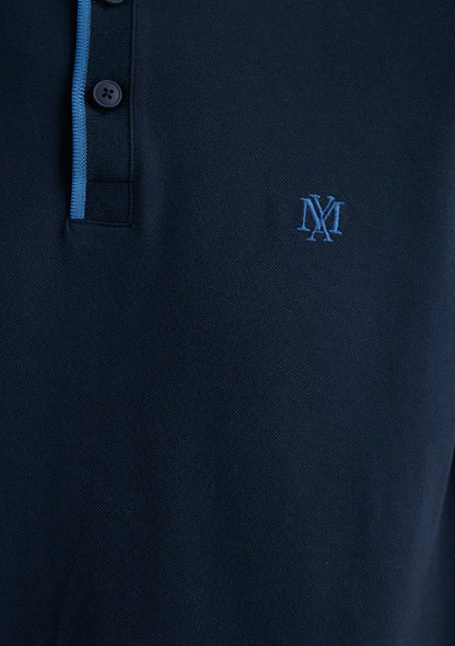 Collar Detailed Navy Polo T-Shirt
