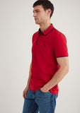 Collar Detailed Red Polo T-Shirt