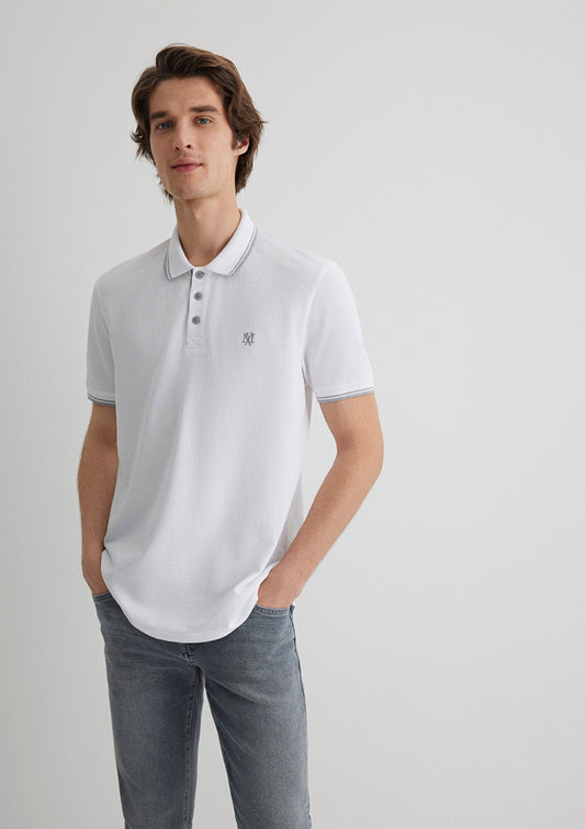 Collar Detailed White Polo