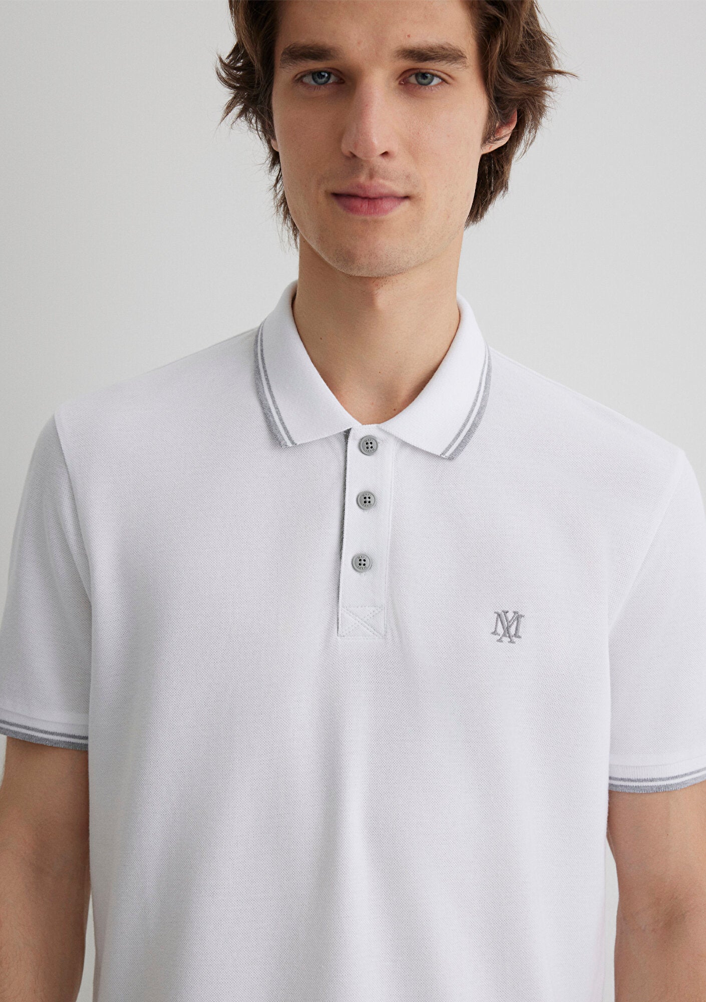 Collar Detailed White Polo