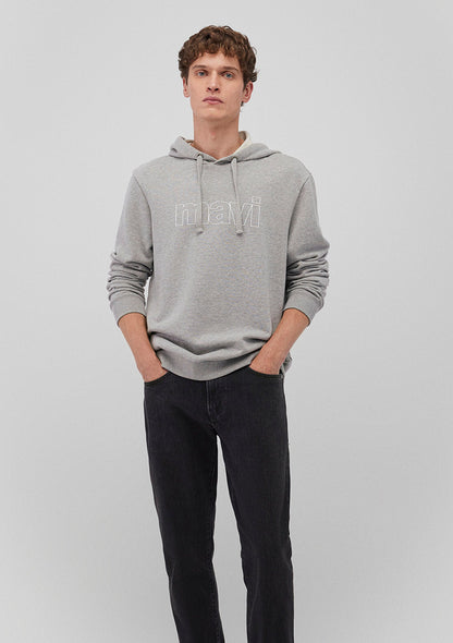 Mavi Logo Printed Hooded Grey Sweatshirt