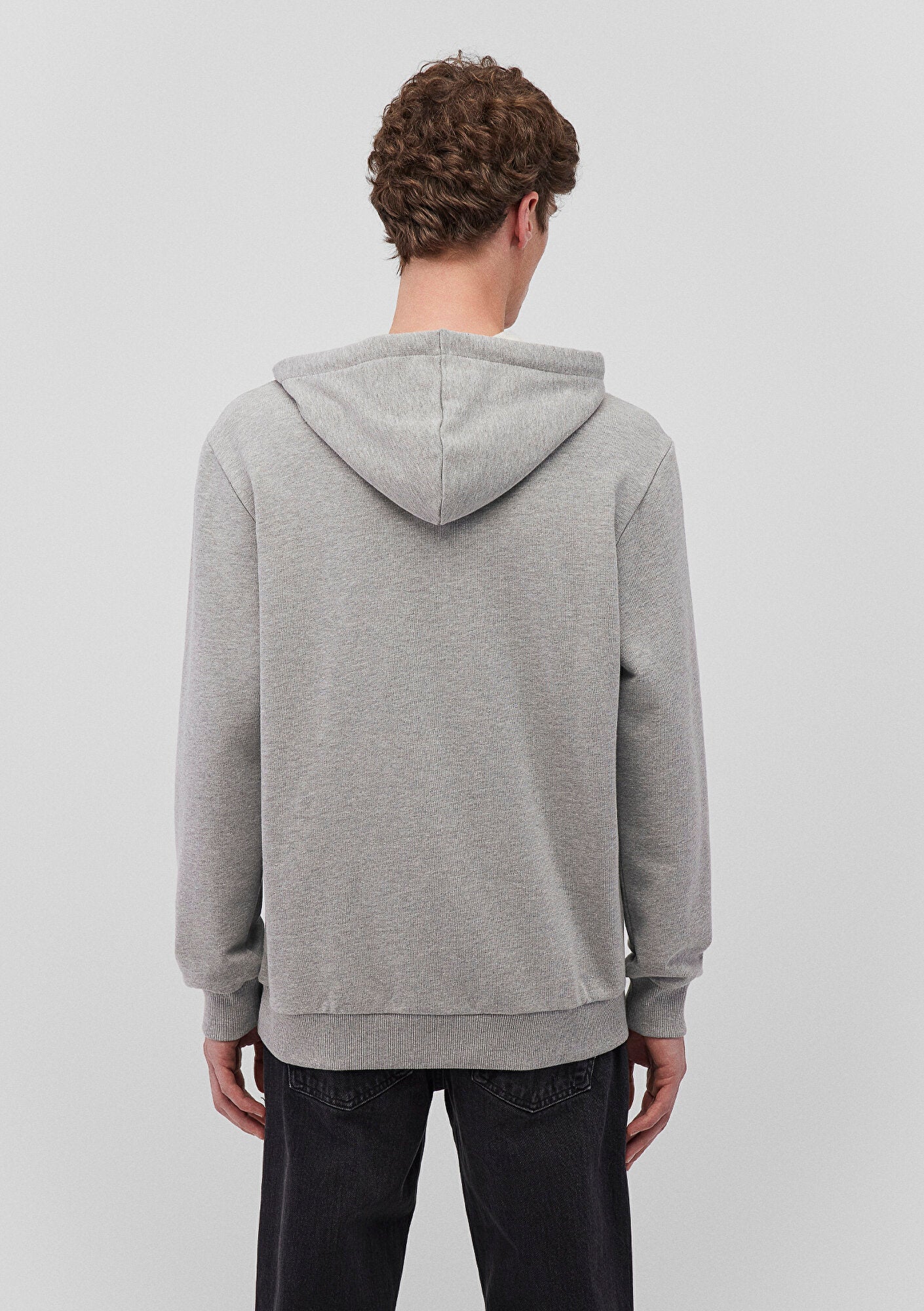 Mavi Logo Printed Hooded Grey Sweatshirt