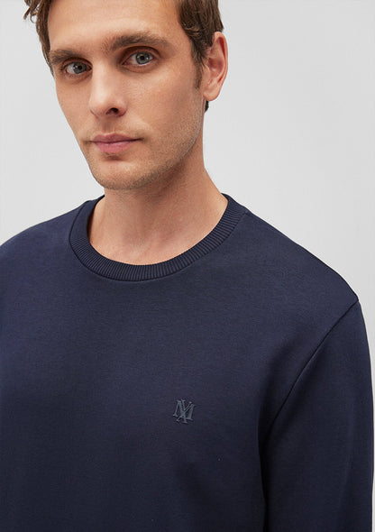 Crew Neck Navy Basic Sweatshirt