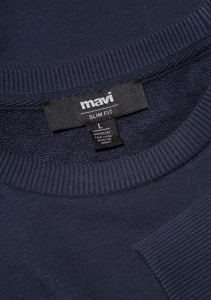Crew Neck Navy Basic Sweatshirt