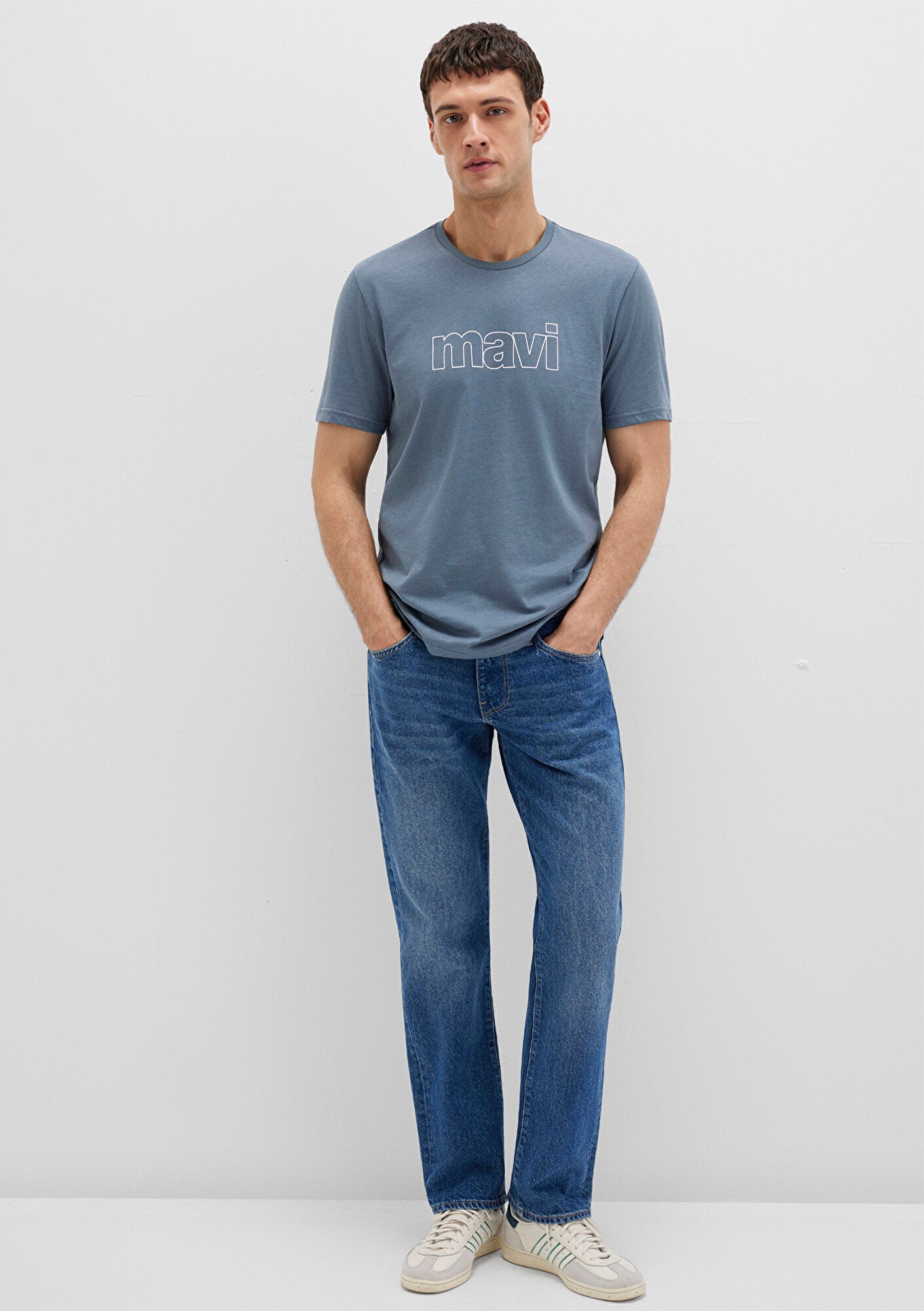 Mavi Logo Printed Grey T-Shirt