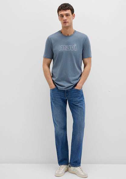 Mavi Logo Printed Grey T-Shirt