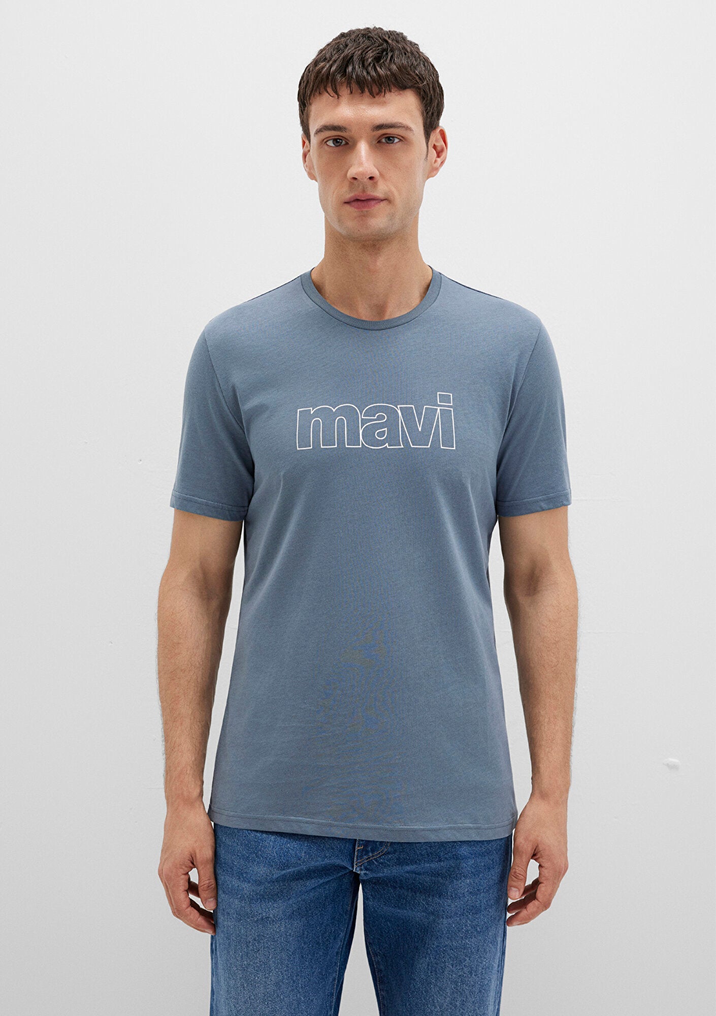Mavi Logo Printed Grey T-Shirt