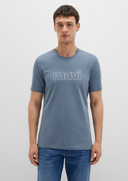 Mavi Logo Printed Grey T-Shirt