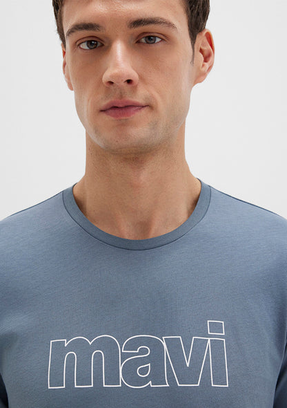 Mavi Logo Printed Grey T-Shirt