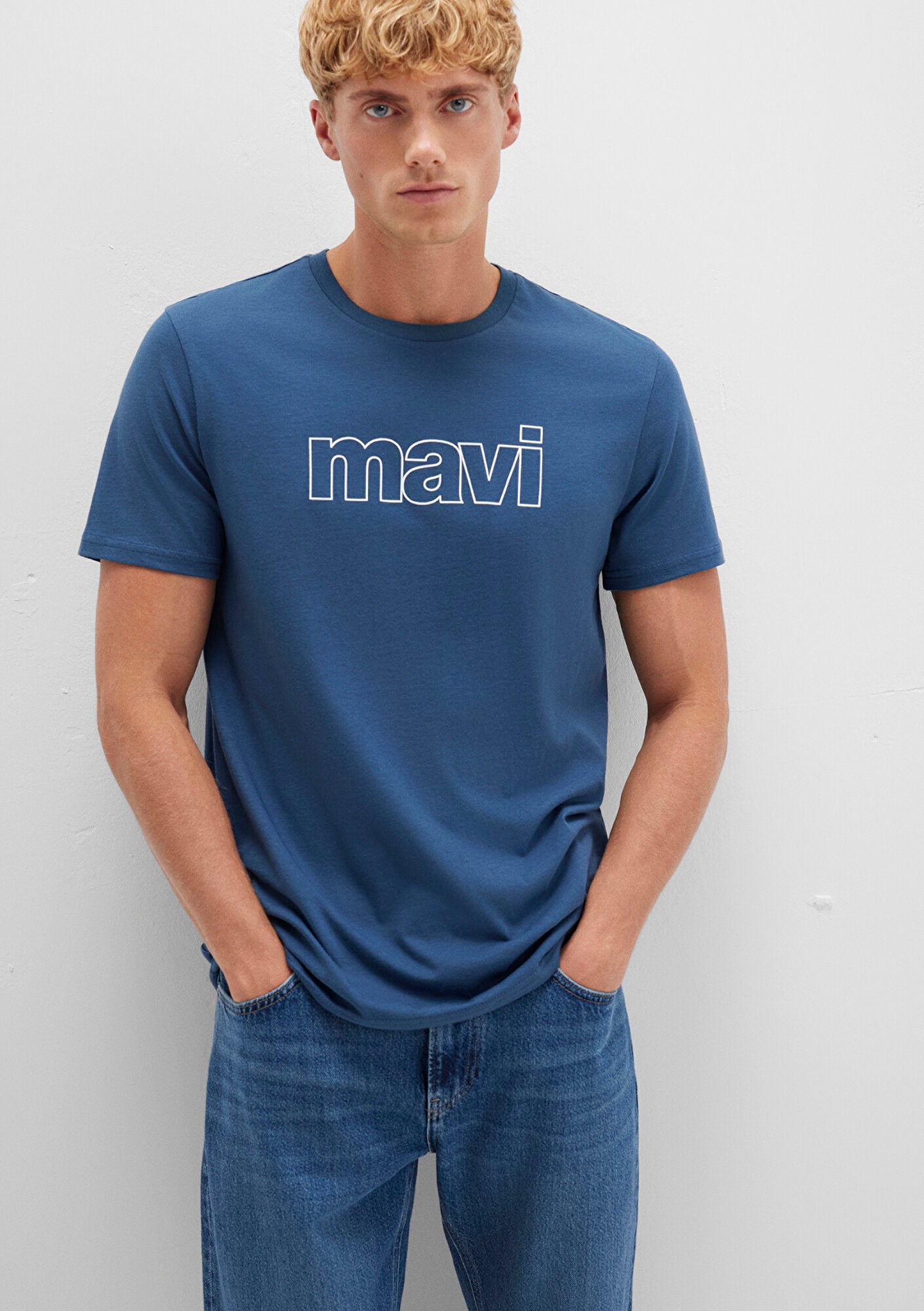 Mavi Logo Printed Blue T-Shirt