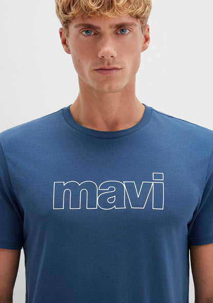 Mavi Logo Printed Blue T-Shirt