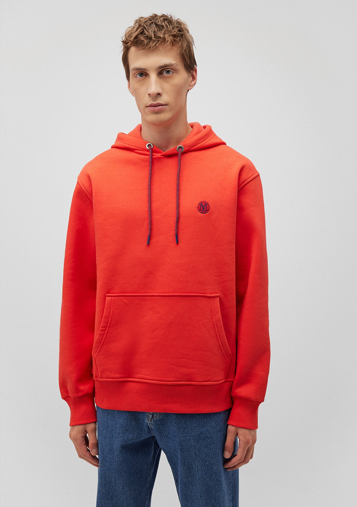 Mavi Logo Embroidered Red Sweatshirt
