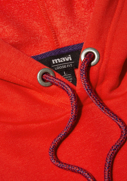 Mavi Logo Embroidered Red Sweatshirt