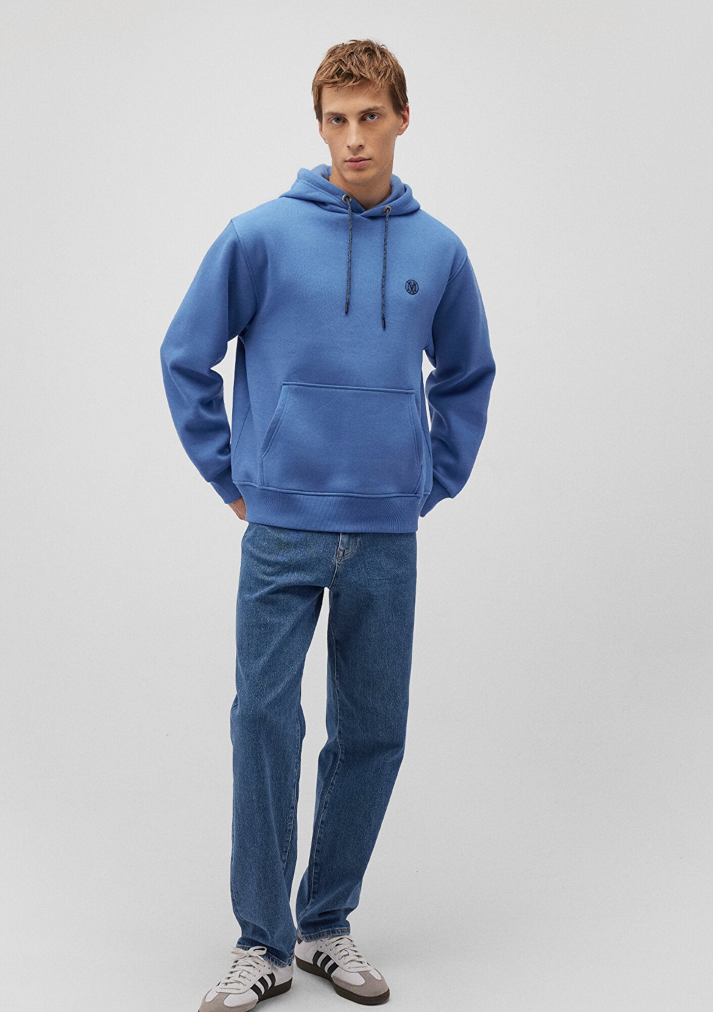 Mavi Logo Embroidered Blue Sweatshirt