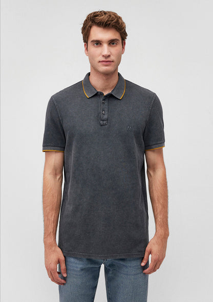 Collar Detailed Grey Polo