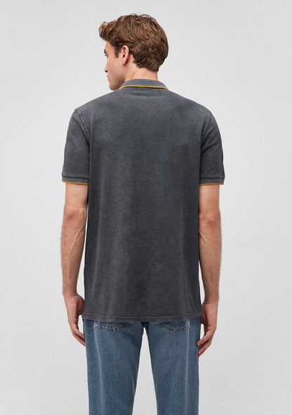 Collar Detailed Grey Polo